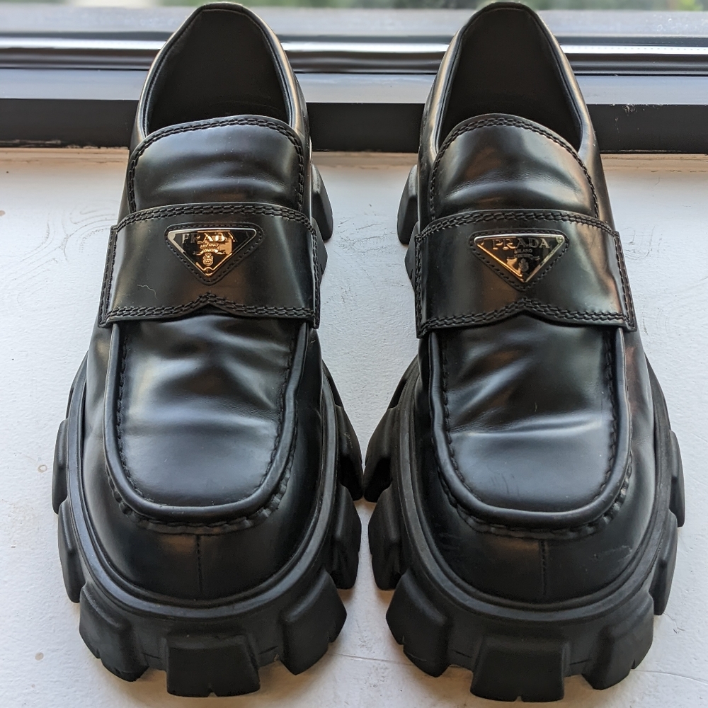 prada monolith loafers